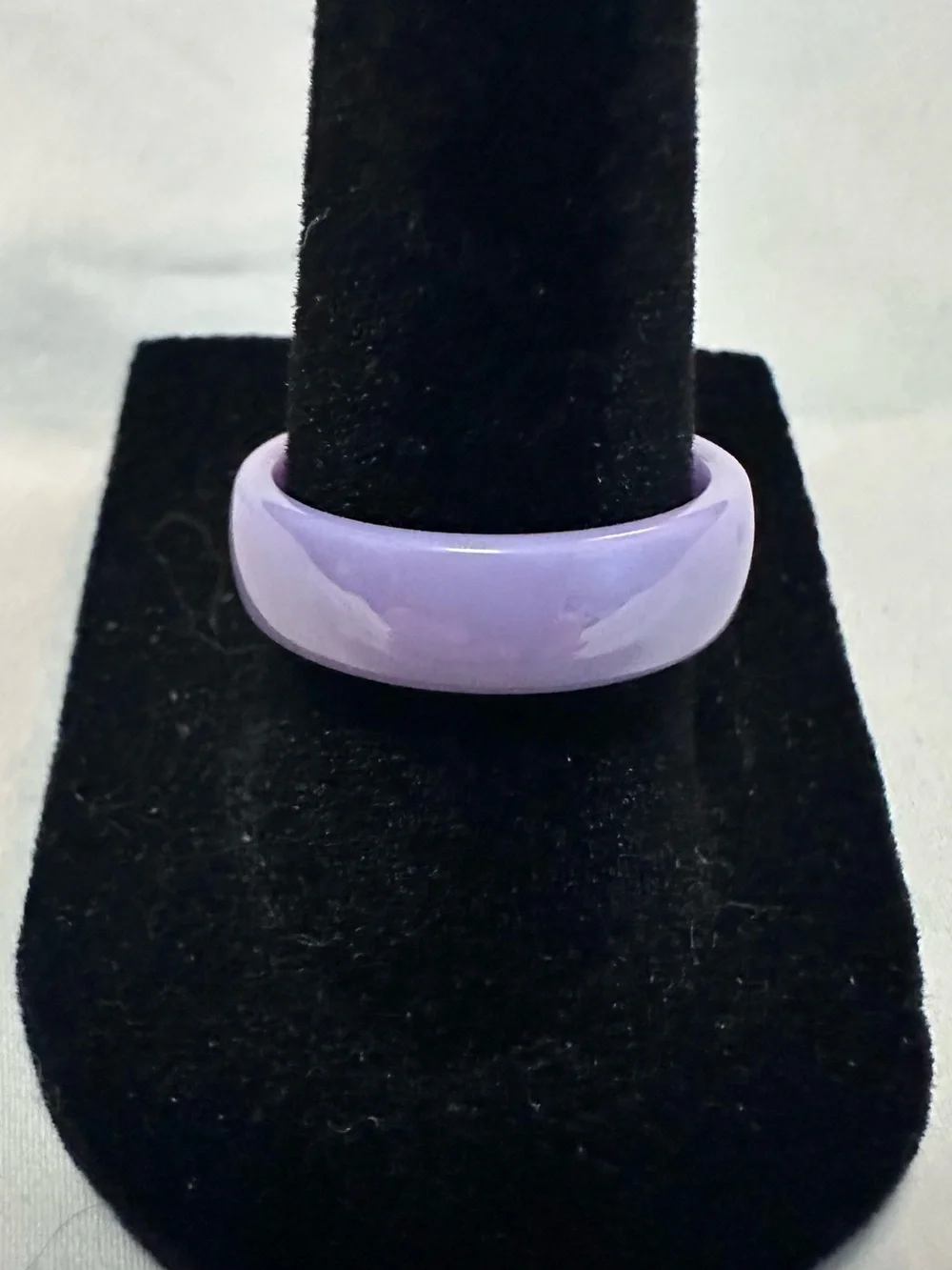 NWT Lavender Purple Handmade Ceramic Solid Band Ring Size 7 Glossy Minimalist